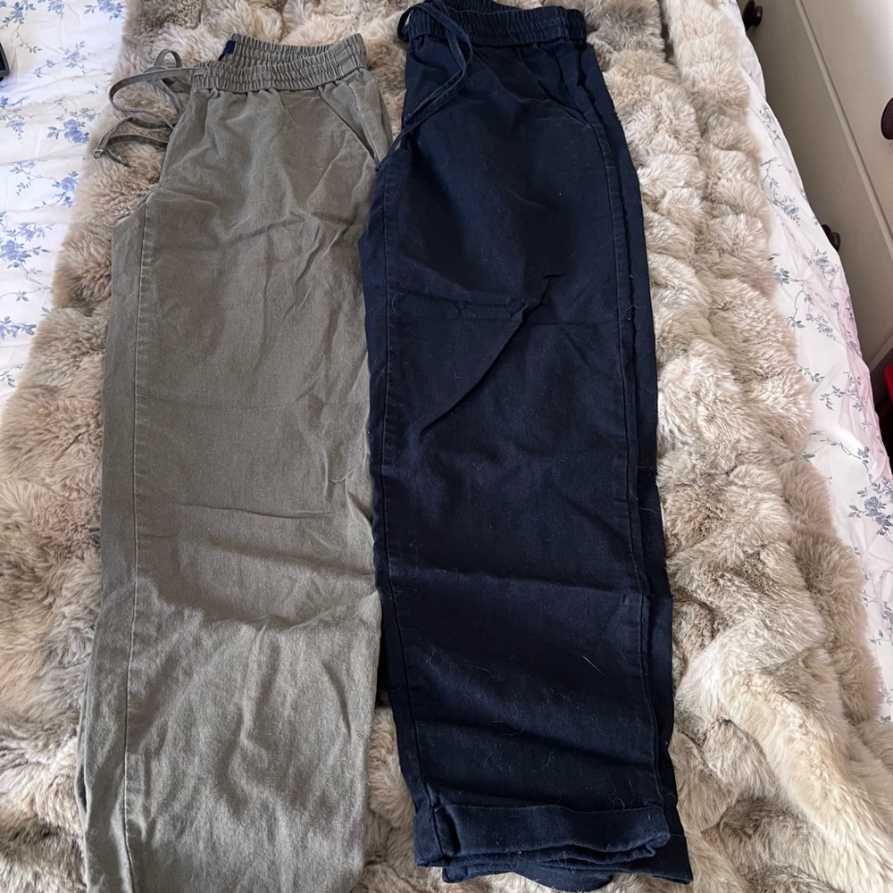 J. Crew Olive and Black Drawstring Joggers